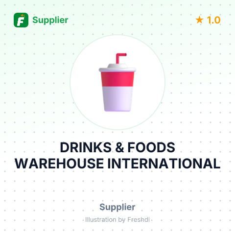 DRINKS & FOODS WAREHOUSE INTERNATIONAL – summary card, no photo uploaded yet