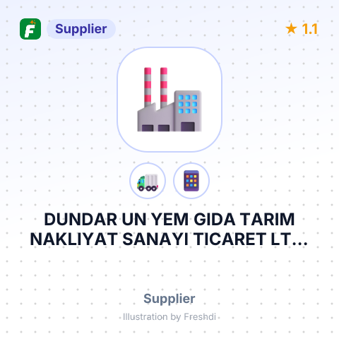 DUNDAR UN YEM GIDA TARIM NAKLIYAT SANAYI TICARET LTD. STI. – summary card, no photo uploaded yet