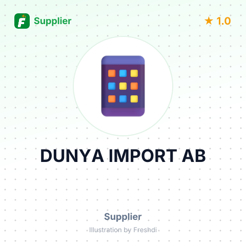 DUNYA IMPORT AB – summary card, no photo uploaded yet