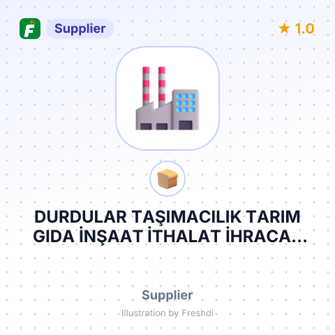 DURDULAR TAŞIMACILIK TARIM GIDA İNŞAAT İTHALAT İHRACAT SANAYİ VE TİCARET LİMİTED ŞİRKETİ – summary card, no photo uploaded yet
