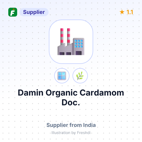 Damin Organic Cardamom Doc. – summary card, no photo uploaded yet