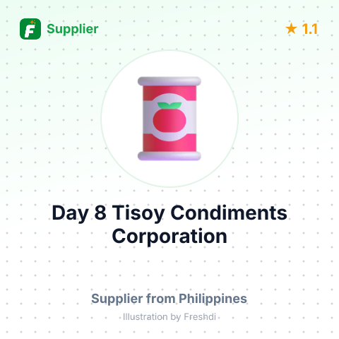 Day 8 Tisoy Condiments Corporation  – summary card, no photo uploaded yet