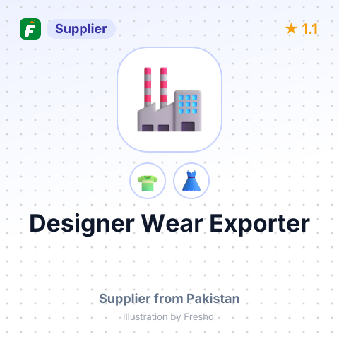 Designer Wear Exporter – summary card, no photo uploaded yet
