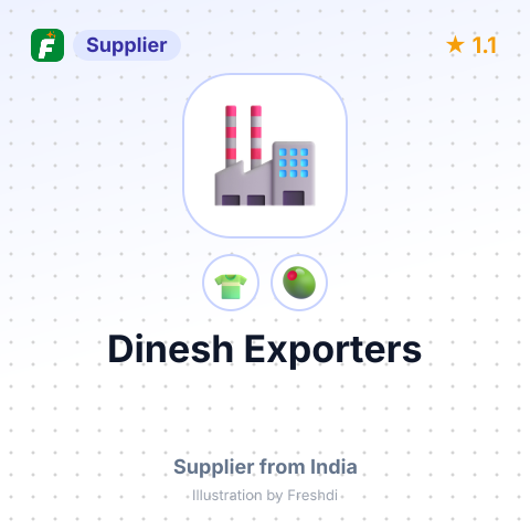 Dinesh Exporters – summary card, no photo uploaded yet