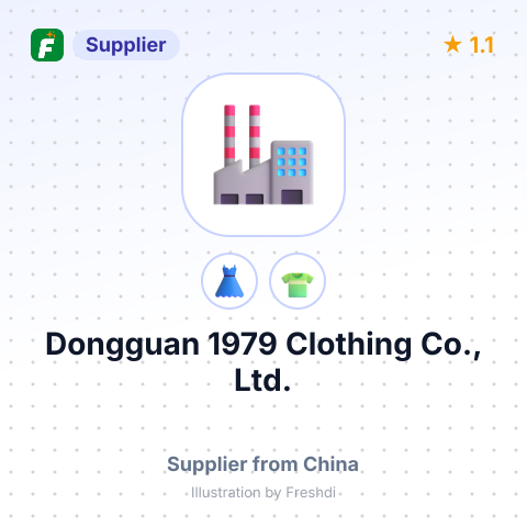 Dongguan 1979 Clothing Co., Ltd. – summary card, no photo uploaded yet