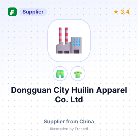 Dongguan City Huilin Apparel Co., Ltd – summary card, no photo uploaded yet