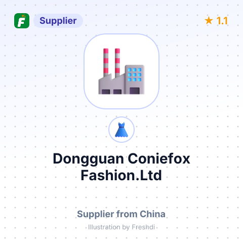 Dongguan Coniefox Fashion.Ltd – summary card, no photo uploaded yet