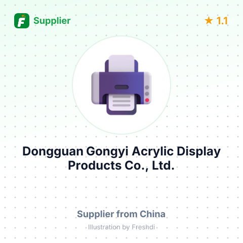 Dongguan Gongyi Acrylic Display Products Co., Ltd. – summary card, no photo uploaded yet
