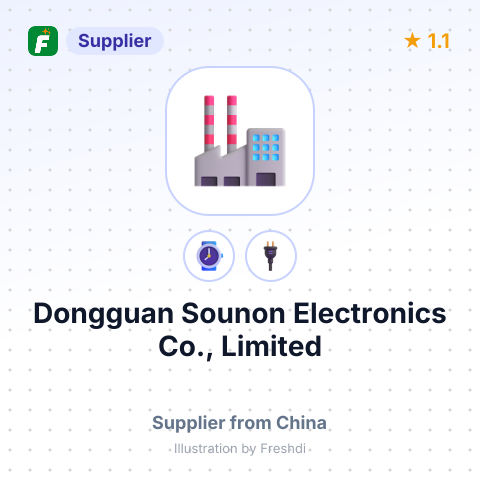 Dongguan Sounon Electronics Co., Limited – summary card, no photo uploaded yet