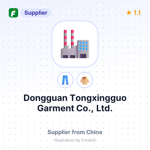 Dongguan Tongxingguo Garment Co., Ltd. – summary card, no photo uploaded yet