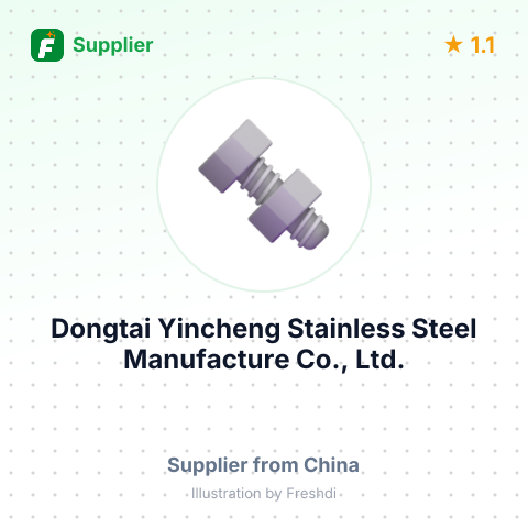 Dongtai Yincheng Stainless Steel Manufacture Co., Ltd. – summary card, no photo uploaded yet