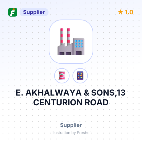 E. AKHALWAYA & SONS,13 CENTURION ROAD – summary card, no photo uploaded yet