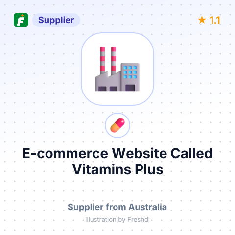 E-commerce Website Called Vitamins Plus – summary card, no photo uploaded yet