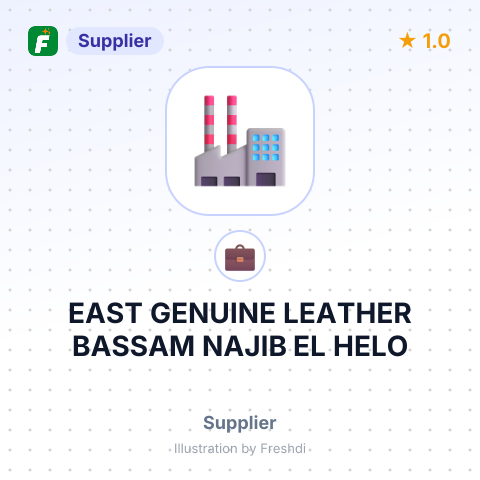 EAST GENUINE LEATHER BASSAM NAJIB EL HELO – summary card, no photo uploaded yet