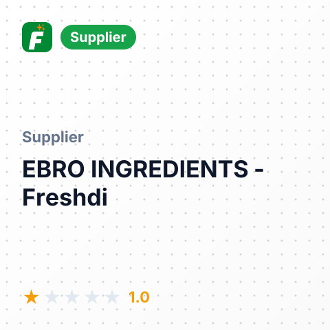 EBRO INGREDIENTS – summary card, no photo uploaded yet