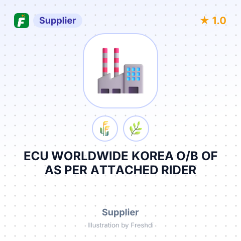 ECU WORLDWIDE KOREA O/B OF AS PER ATTACHED RIDER – summary card, no photo uploaded yet