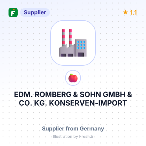 EDM. ROMBERG & SOHN GMBH & CO. KG. KONSERVEN-IMPORT – summary card, no photo uploaded yet