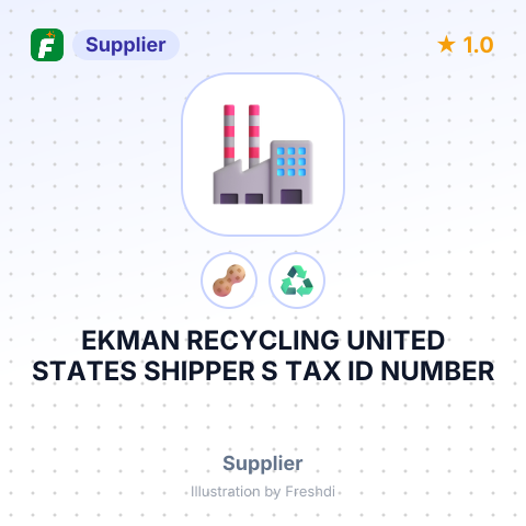 EKMAN RECYCLING UNITED STATES SHIPPER S TAX ID NUMBER – summary card, no photo uploaded yet