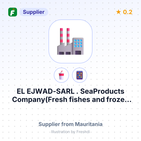 EL EJWAD-SARL . SeaProducts Company(Fresh fishes and frozen fishes) – summary card, no photo uploaded yet