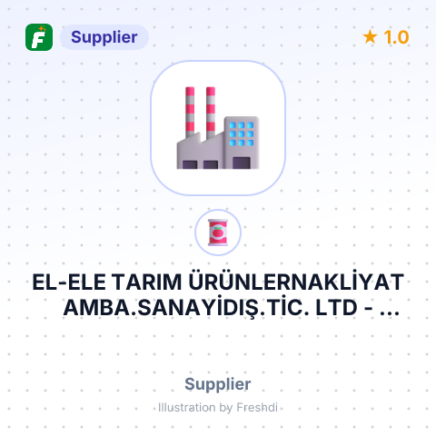 EL-ELE TARIM ÜRÜNLERNAKLİYAT AMBA.SANAYİDIŞ.TİC. LTD – summary card, no photo uploaded yet