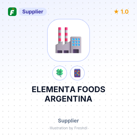 ELEMENTA FOODS ARGENTINA – summary card, no photo uploaded yet