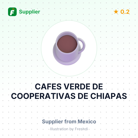 CAFES VERDE DE COOPERATIVAS DE CHIAPAS – summary card, no photo uploaded yet