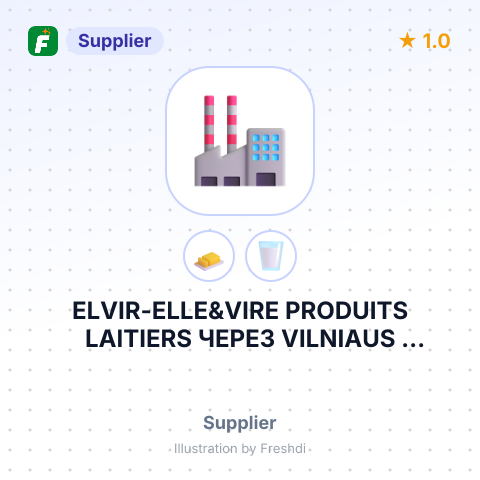 ELVIR-ELLE&VIRE PRODUITS LAITIERS ЧЕРЕЗ VILNIAUS BAKALEJA LTD – summary card, no photo uploaded yet