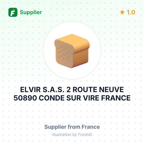 ELVIR S.A.S. 2 ROUTE NEUVE 50890 CONDE SUR VIRE FRANCE – summary card, no photo uploaded yet