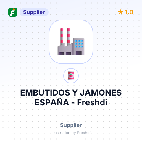 EMBUTIDOS Y JAMONES ESPAÑA – summary card, no photo uploaded yet