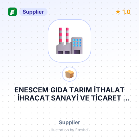 ENESCEM GIDA TARIM İTHALAT İHRACAT SANAYİ VE TİCARET LİMİTED ŞİRKETİ – summary card, no photo uploaded yet