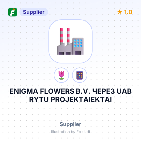 ENIGMA FLOWERS B.V. ЧЕРЕЗ UAB RYTU PROJEKTAIEKTAI – summary card, no photo uploaded yet