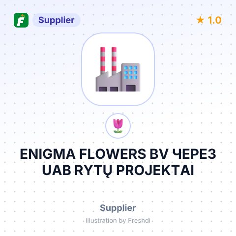 ENIGMA FLOWERS BV ЧЕРЕЗ UAB RYTŲ PROJEKTAI – summary card, no photo uploaded yet