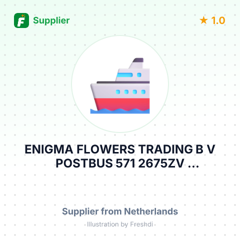 ENIGMA FLOWERS TRADING B V POSTBUS 571 2675ZV HONSELERSDIJK KVK ROTTERDAM 28070846 THE NETHERLA – summary card, no photo uploaded yet
