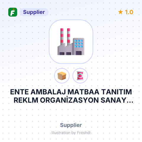 ENTE AMBALAJ MATBAA TANITIM REKLM ORGANİZASYON SANAYİ VE TİCARET ANONİM ŞİRKETİ – summary card, no photo uploaded yet