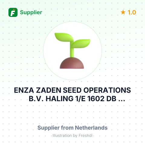 ENZA ZADEN SEED OPERATIONS B.V. HALING 1/E 1602 DB ENKHUIZEN THE NETHERLANDS – summary card, no photo uploaded yet