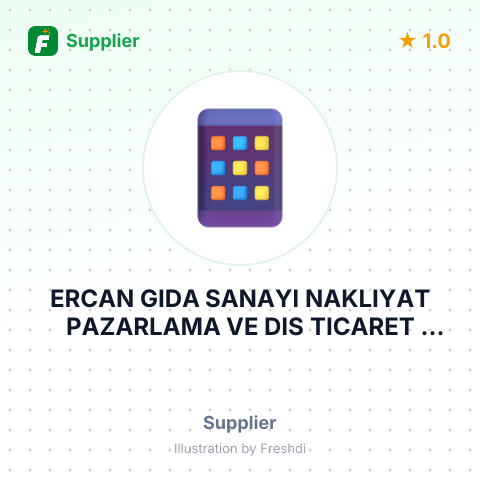 ERCAN GIDA SANAYI NAKLIYAT PAZARLAMA VE DIS TICARET LIMITED – summary card, no photo uploaded yet