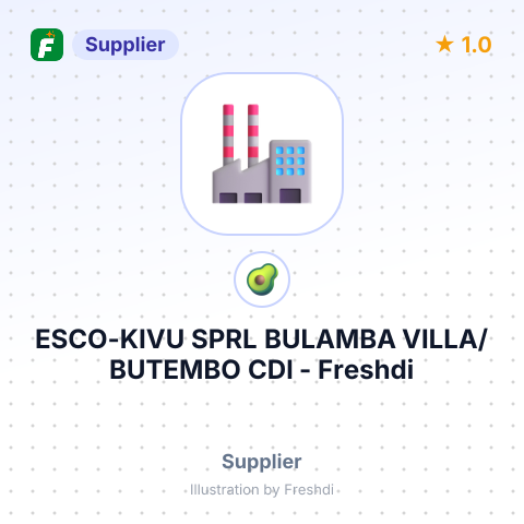 ESCO-KIVU SPRL BULAMBA VILLA/BUTEMBO CDI – summary card, no photo uploaded yet
