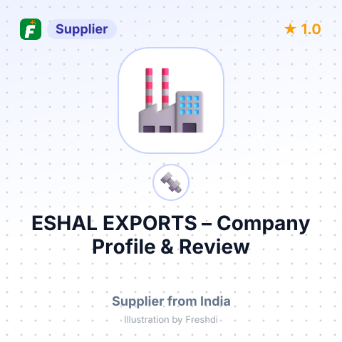 ESHAL EXPORTS – summary card, no photo uploaded yet