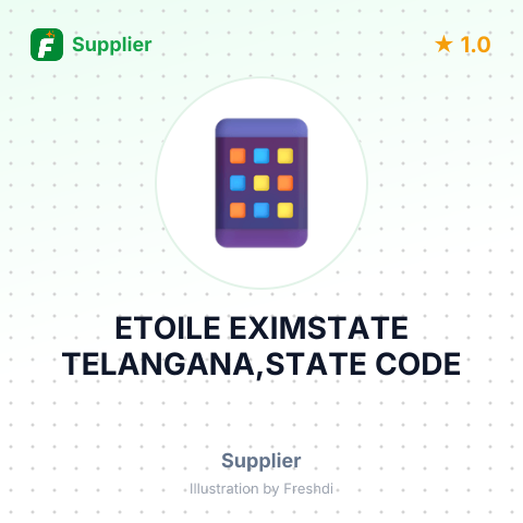 ETOILE EXIMSTATE TELANGANA,STATE CODE – summary card, no photo uploaded yet