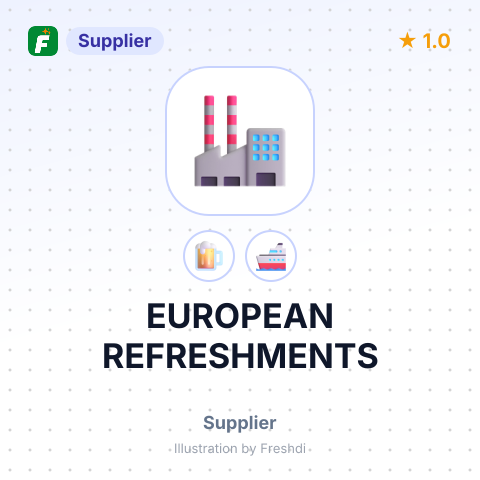 EUROPEAN REFRESHMENTS – summary card, no photo uploaded yet