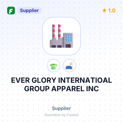 EVER GLORY INTERNATIOAL GROUP APPAREL INC – summary card, no photo uploaded yet