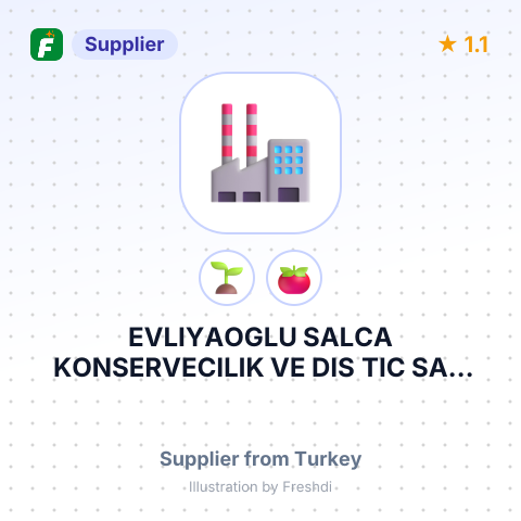 EVLIYAOGLU SALCA KONSERVECILIK VE DIS TIC SAN LTD STI – summary card, no photo uploaded yet
