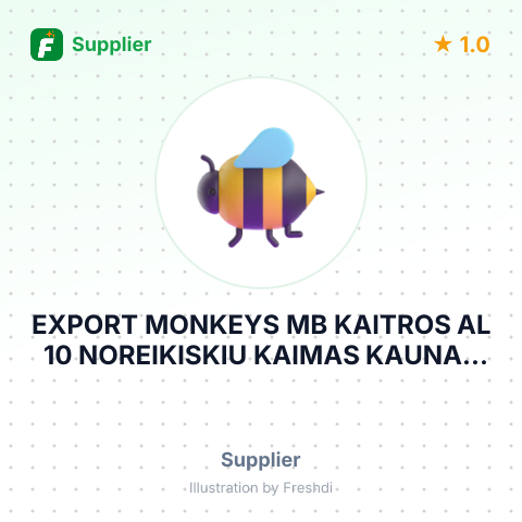 EXPORT MONKEYS MB KAITROS AL 10 NOREIKISKIU KAIMAS KAUNAS DISTRICT LITHUANIA – summary card, no photo uploaded yet