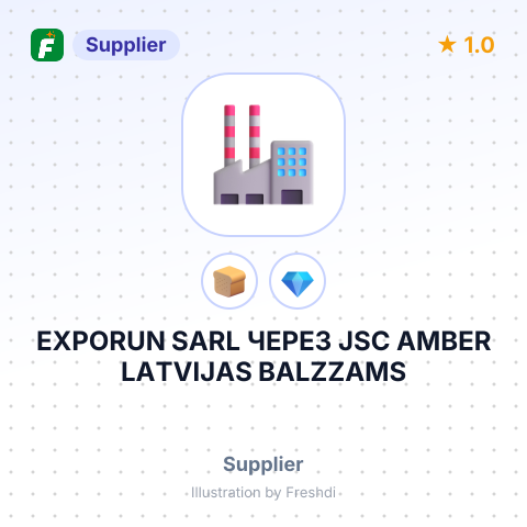EXPORUN SARL ЧЕРЕЗ JSC AMBER LATVIJAS BALZZAMS – summary card, no photo uploaded yet