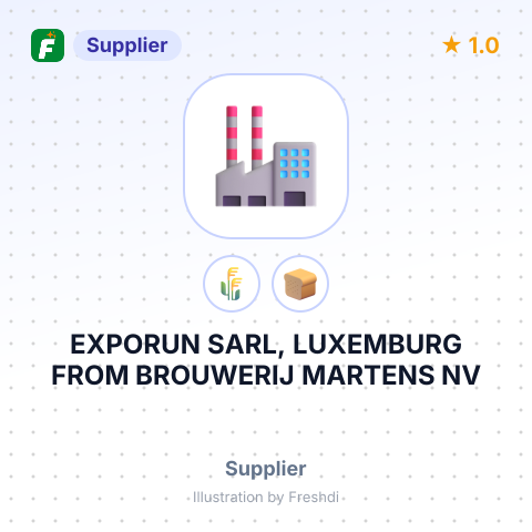 EXPORUN SARL, LUXEMBURG FROM BROUWERIJ MARTENS NV – summary card, no photo uploaded yet