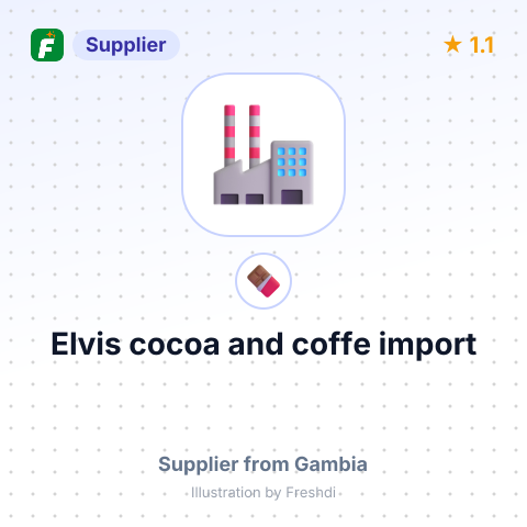 Elvis cocoa and coffe import – summary card, no photo uploaded yet