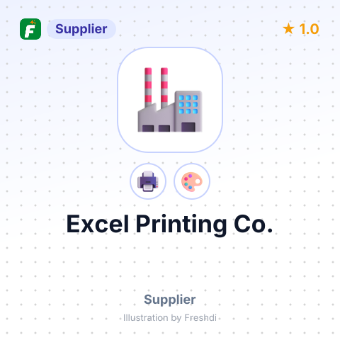 Excel Printing Co. – summary card, no photo uploaded yet