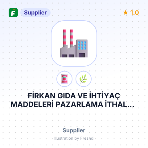 FİRKAN GIDA VE İHTİYAÇ MADDELERİ PAZARLAMA İTHALAT VE İHRACAT SANAYİ TİCARET LİMİTED ŞİRKETİ – summary card, no photo uploaded yet