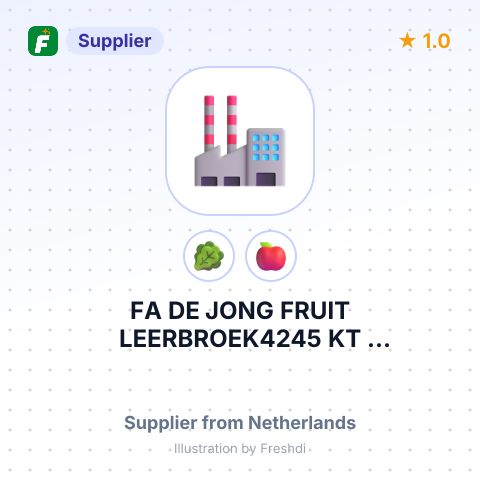 FA DE JONG FRUIT LEERBROEK4245 KT LEERBROEKSEWEG 16 LEERBROEK UTRECHT THE NETHERLANDS – summary card, no photo uploaded yet