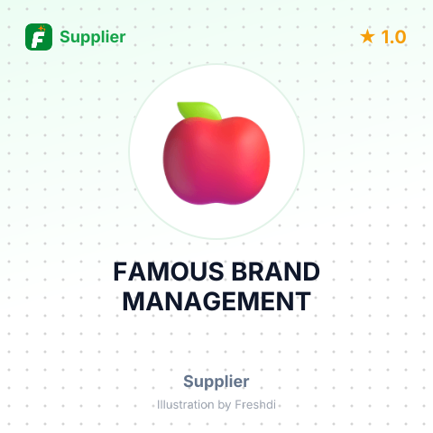 FAMOUS BRAND MANAGEMENT – summary card, no photo uploaded yet